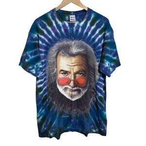 VTG 90s Grateful Dead Jerry Garcia Jurek Head Tie Dye Shirt XL Tshirt Rose Anvil